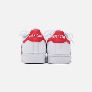adidas Grade School Superstar - Footwear White / Bright Blue / Team College Red