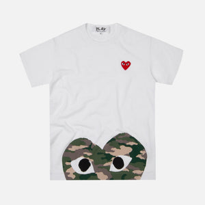 Comme des Garçons Play Bottom Camouflage Heart Tee - White