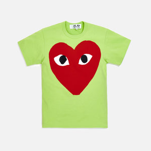 Comme Des Garçons Play Tee - Green / Red Heart
