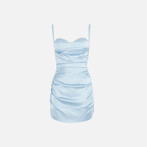 Danielle Guizio Exclusive Ruched Satin Dress - Pale Blue
