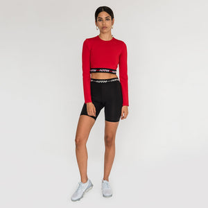 Kith Sport Naomi Long Sleeve Crop Top - Red