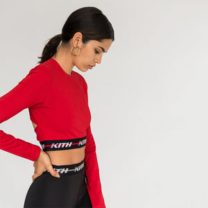 Kith Sport Naomi Long Sleeve Crop Top - Red