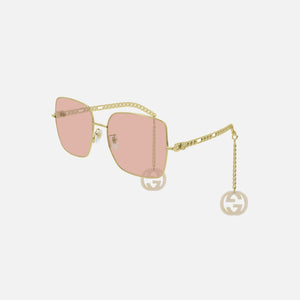 Gucci Eyewear Frame w/ Clip On Logos - Pink / Gold