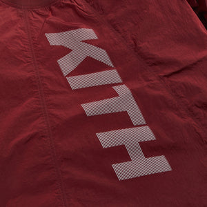 Kith L/S Panelled Wrinkle Nylon Pullover - Red Dahlia