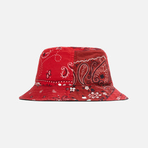 Kith Deconstructed Bandana Bucket Hat - Red