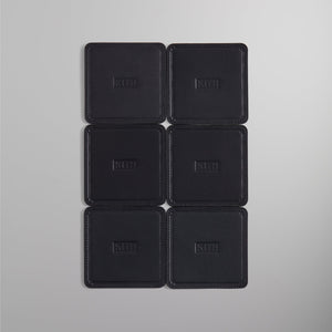 Kithmas Monogram Leather Coasters - Black