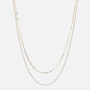 Luv AJ The Beaded Double Chain Charm Necklace - Gold