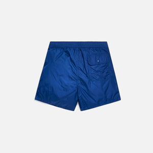 Moncler Solid Boxer Short w/ Stripe - Mare Blue