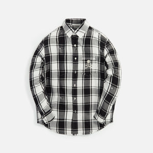 Mastermind World Reversible Plaid Long Sleeves Shirt - Black / White