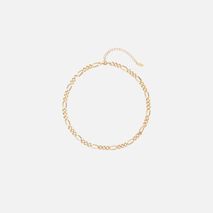 Numbering Figaro Link Necklace 18K Gold Plated Sterling Silver