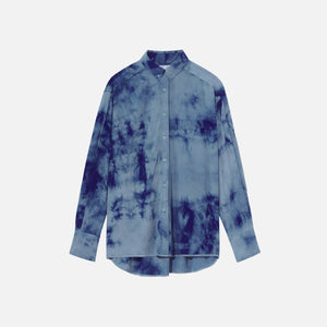 Proenza Schouler Tie Dye Silk Shirt - Baby Blue / Cobalt