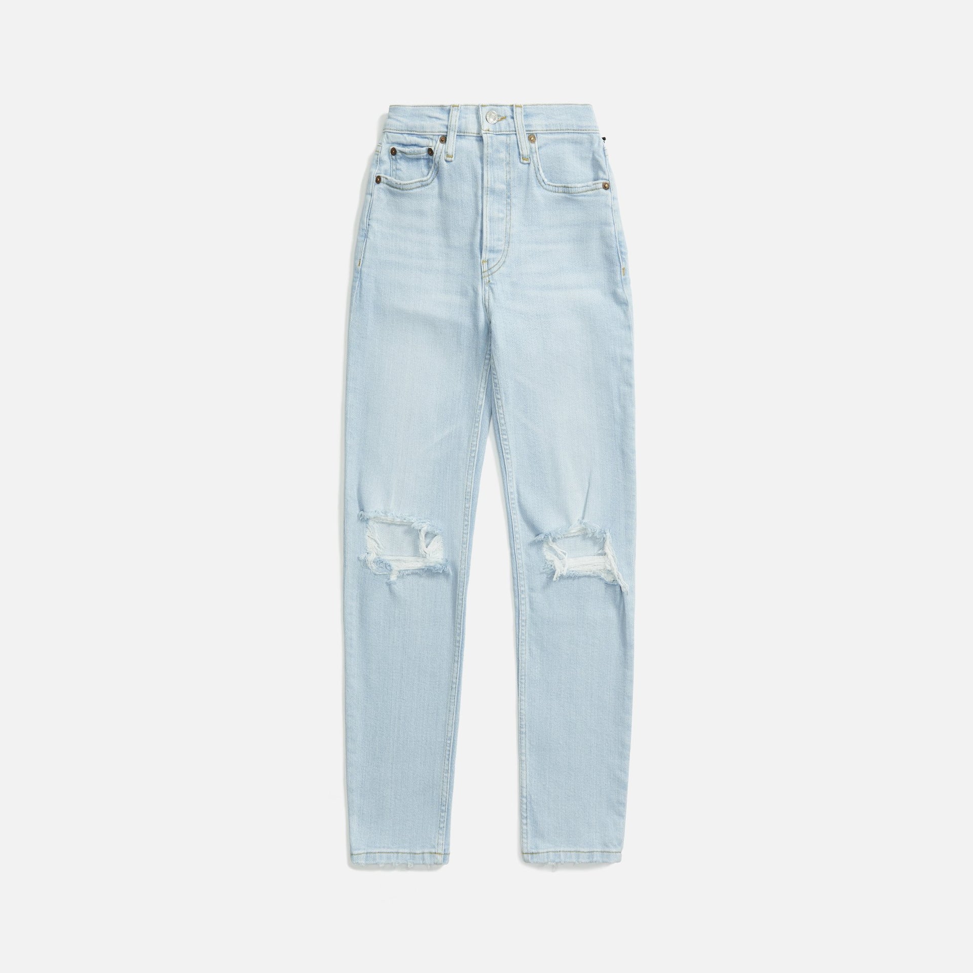 ReDone 90s High Rise Ankle Crop - Destroyed Icy Blue