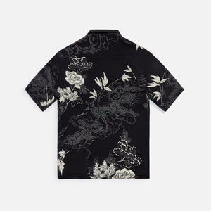 Saint Laurent floral Short Sleeved Silk Shirt - Black / White