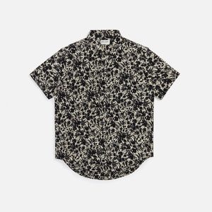 Saint Laurent Rose Print Short Sleeved Shirt - Black