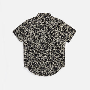Saint Laurent Rose Print Short Sleeved Shirt - Black