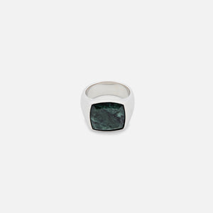 Tom Wood Cushion Ring - Green Marble