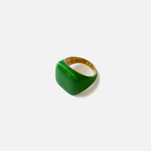 VEERT Emerald Square Signet Ring - Green