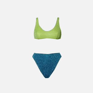Oseree Lumiere 90s Sporty Two Piece - Lime / Ocean Blue