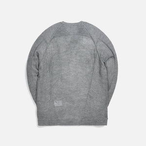 Acronym Cashllama Silk Mesh Crewneck Sweatshirt - Grey