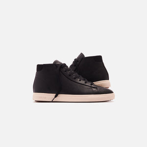 Clae Bradley Pebbled Leather Mid Sneaker - Black