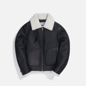 Loewe Shearling Avaitor Jacket - Black / White