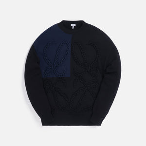 Loewe Anagram Embroidered Sweater - Black / Navy