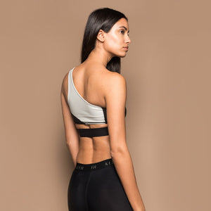 Kith Bryn Single Shoulder Sports Bra - Grey / Black