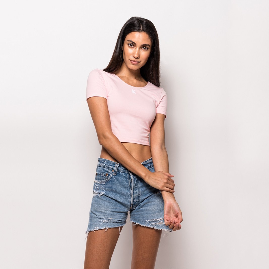 Kith K Fitted Cropped Tee - Baby Pink